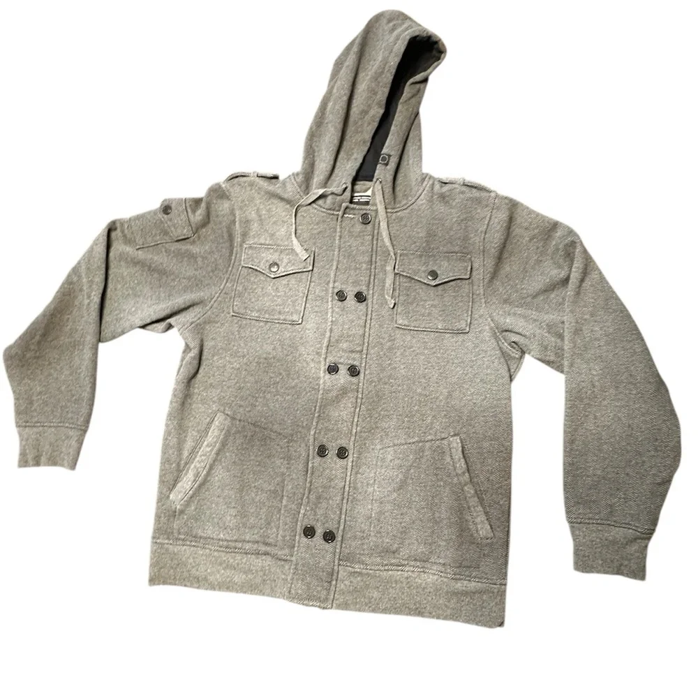 Empyre Gray Hooded Shirt Jacket - Picture 1 of 9